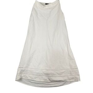 Halogen Linen Blend Maxi Skirt White XXS Crochet Trim Flowy Boho